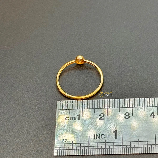 انگشتر تک نگین سفید طلا